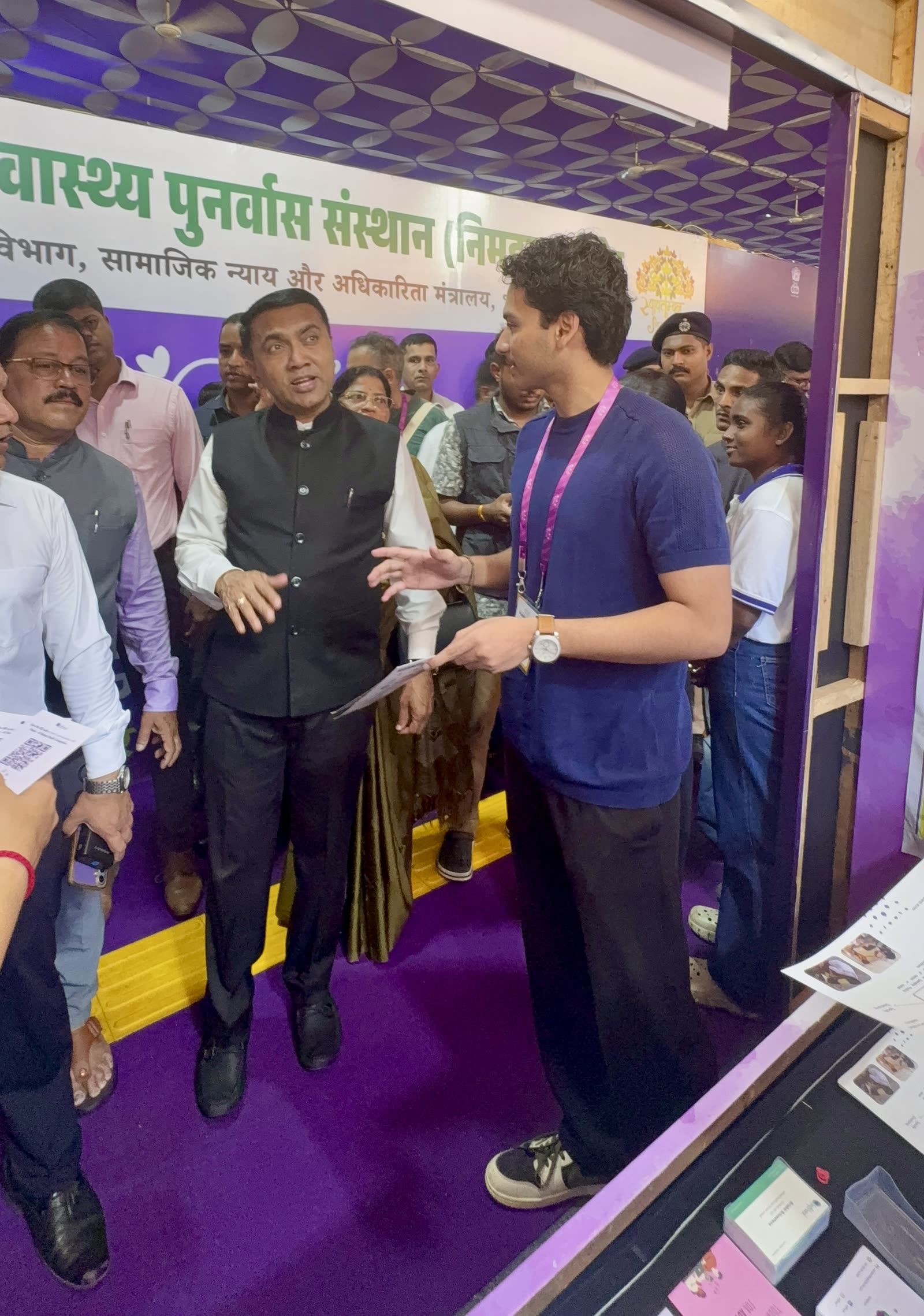 Jiveesha founders receiving an award at their exhibition booth