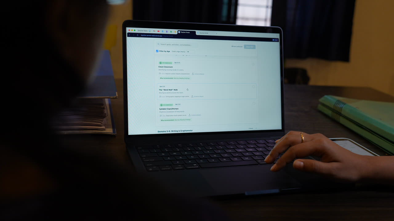 The Jiveesha clinical dashboard open on a laptop